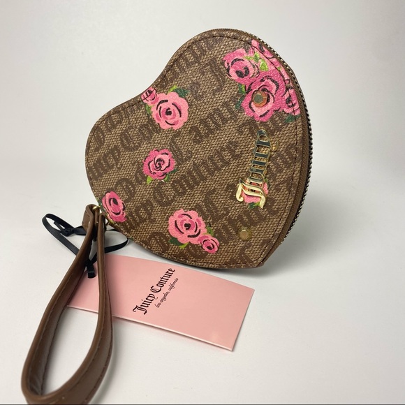 Juicy Couture Heart Shaped Wallet Wristlet Coin Pouch - Picture 2 of 8